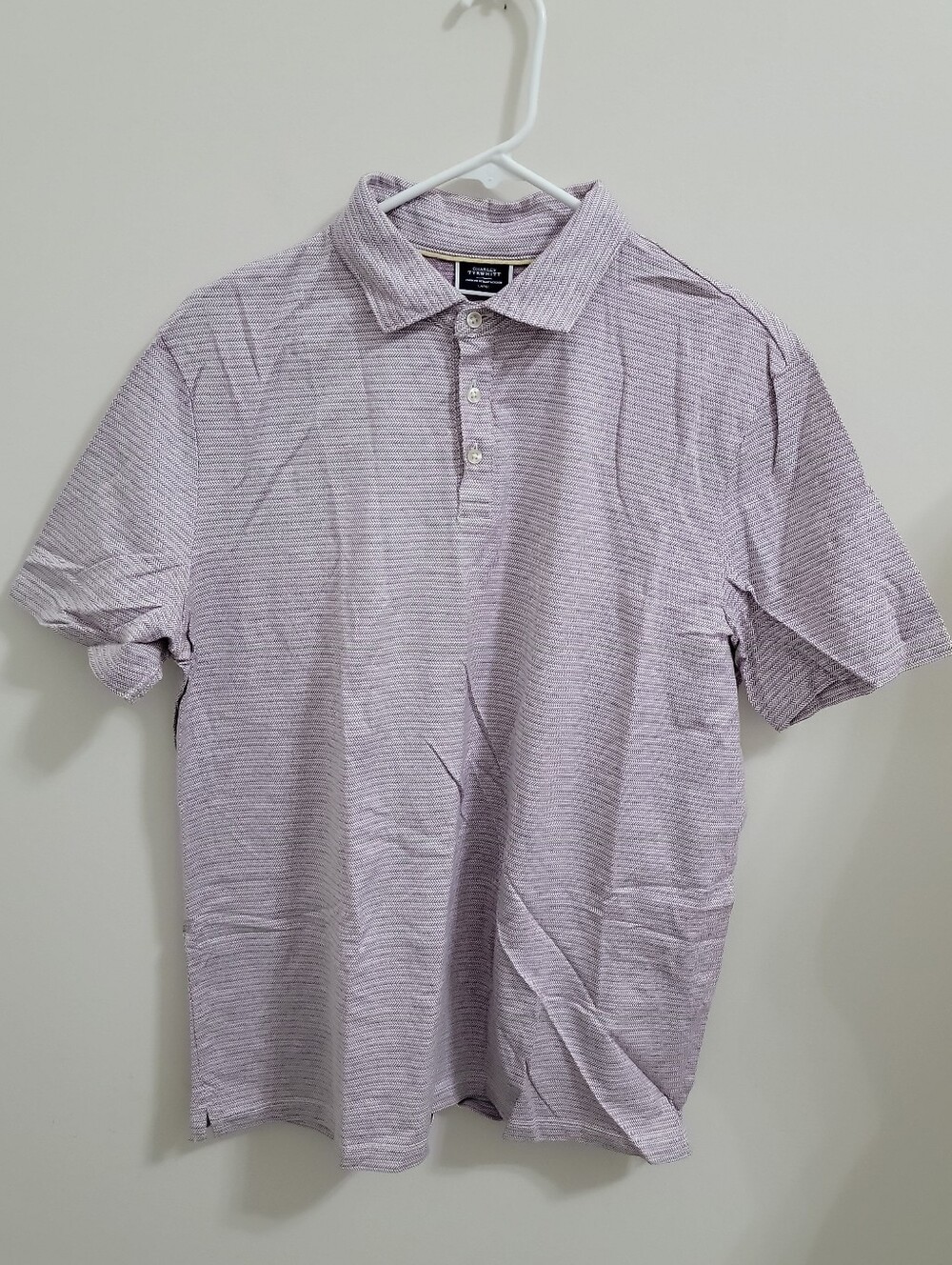 Charles Tyrwhitt Light Lavender Striped Polo Size L